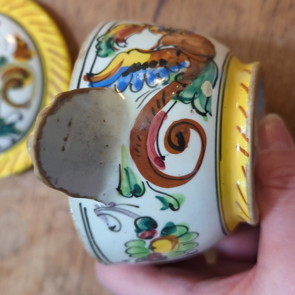 Mid Century Italian Majolica Milk And Sugar - Picture 12 of 15